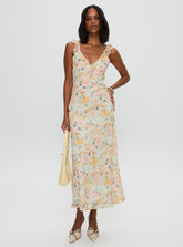 On A Wave Frill Detail Maxi Dress Multi