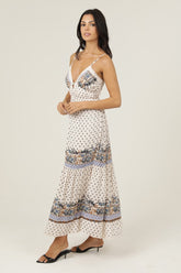 Vanessa Lace Trim Tie-Back Maxi Dress