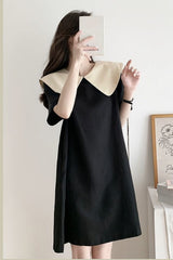 Cute Bow Doll Collar Retro Mini Dress