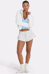 Mid-Rise Mini Shorts in Coconut