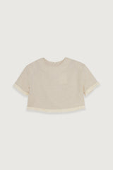 CROPPED TOP WITH FRINGED TRIMS