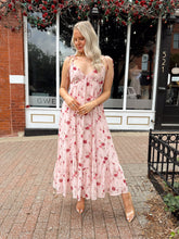 Brandy Pink Berry Floral Tie Strap Maxi Dress