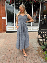 Charlotte Black Gingham Midi Dress