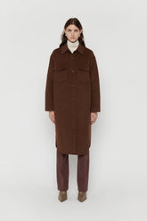 OVERSIZED WOOL BLEND MIDI SHACKET