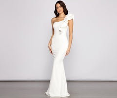 Diana Formal One Shoulder Ruffle Dress
