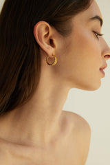 HOOP STONE EARRING