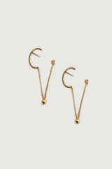 CONNECTED CHAIN EARRING WITH SPHERE