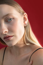 MULTIPLE STUDDED HOOP EARRING