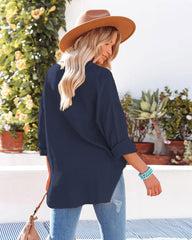 Kennedy Cotton Pocketed Button Down Tunic - Thyme