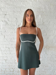 Melanie Athleisure Mini Dress- Green