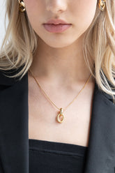 DOUBLE HOOP PENDANT NECKLACE