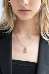 DOUBLE HOOP PENDANT NECKLACE