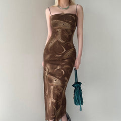 Voguable Brown Fairy Mini Dress 90s Vintage Spaghetti Strap Ruffles Short Dress Lace Boho Party Holiday Sundress Y2K Streetwear