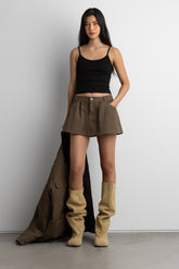 MINI CANVAS PLEATED SKORT