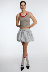 MINI BUBBLE HEM FLEECE SKIRT
