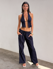 LAINEY TOP - NAVY PINSTRIPE