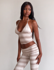 MARISSA KNIT CAMI - TAUPE OMBRE STRIPE