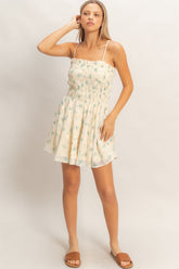 Madison Floral Shirred Mini Dress