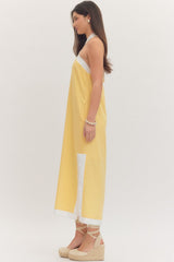 The Solara Contrast Halter Midi Dress