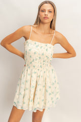 Madison Floral Shirred Mini Dress