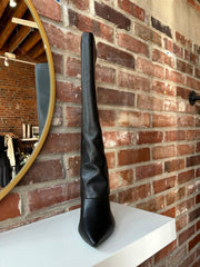 Faye Black Leather Fold Over Boot