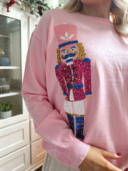 Sequin Nutcracker Soft Knit Sweater