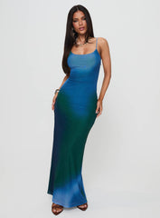 Amoret Maxi Dress Blue / Green