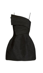 Strapy Hem Mini Dress in Black