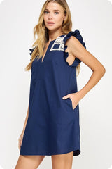 The Tessa Crochet Linen Mini Dress