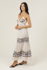 Vanessa Lace Trim Tie-Back Maxi Dress