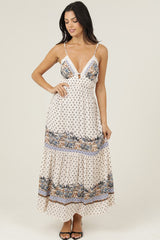 Vanessa Lace Trim Tie-Back Maxi Dress
