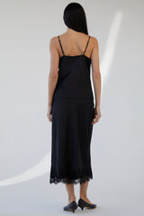LACE TRIM SATIN CAMISOLE TANK