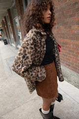 LEOPARD PRINT FLEECE SHIRT