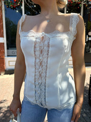 Cora Cream Lace Tank Top