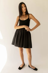KNIT AND NYLON MINI DRESS