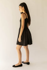 KNIT AND NYLON MINI DRESS