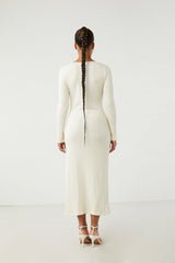 HIGH FRONT SLIT MIDI DRESS