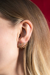 MULTIPLE STUDDED HOOP EARRING