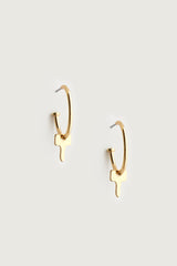 KEY CHARM HOOP EARRING