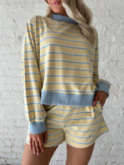 Karson Striped Two Piece Set- Yellow
