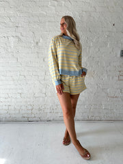Karson Striped Two Piece Set- Yellow