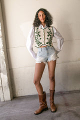 DISTRESSED DENIM SHORTS