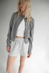 COTTON POPLIN STRIPED SHORT