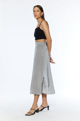 NYLON MIDI SKIRT