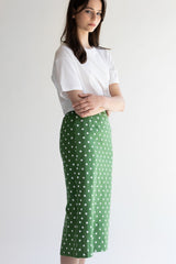 POLKA DOT COTTON LINEN SKIRT