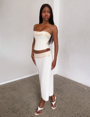 CHARLYZE MIDI SKIRT - CREAM