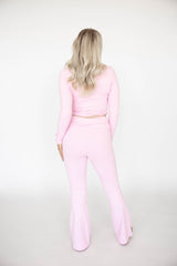 Whitney Light Pink Wrap Top and Pant Set