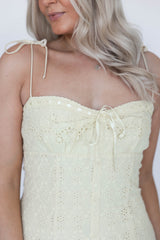 Wren Yellow Eyelet Mini Dress