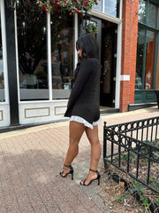 Ria Black and White Ruffled Short