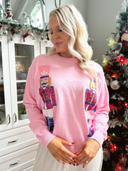 Sequin Nutcracker Soft Knit Sweater